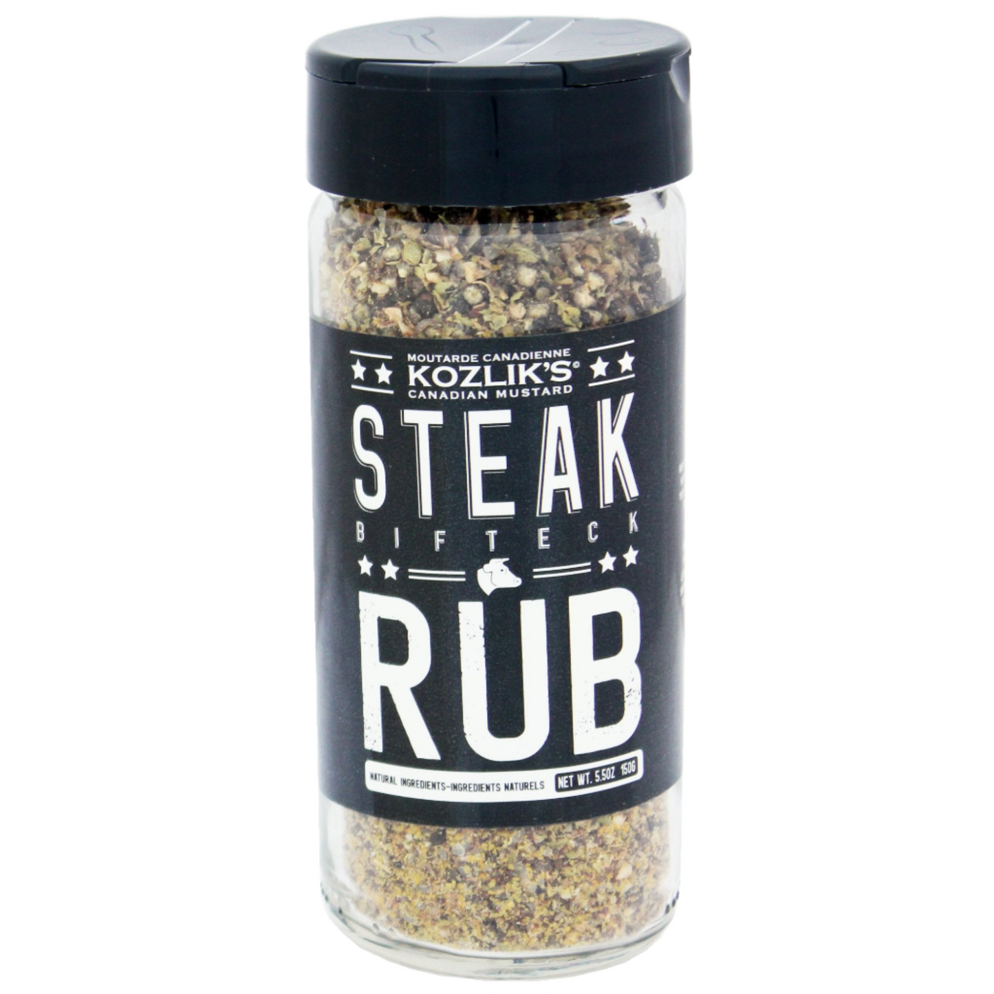 Kozliks Steak Rub in Glass Shaker Bottle from Kozliks Canadian Mustard