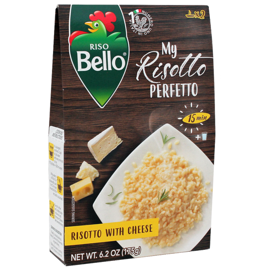 Riso Bello Italian Ready Risotto Perfetto with Cheese in box ready in 15 min