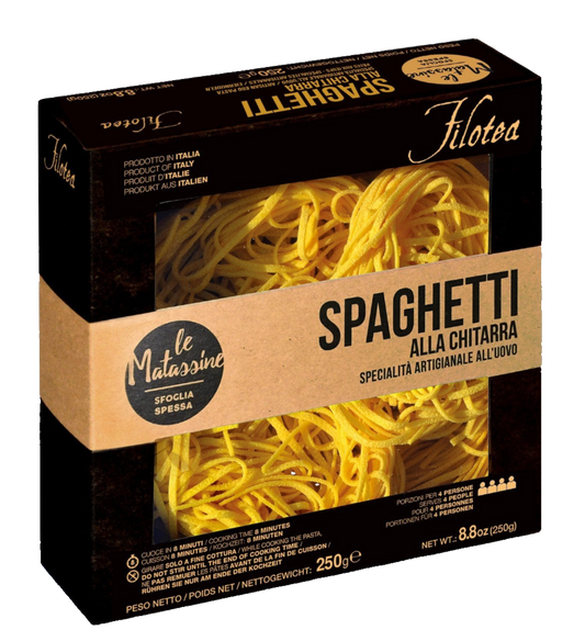 Spaghetti Alla chitarra in Black box ade by Filotea in italy