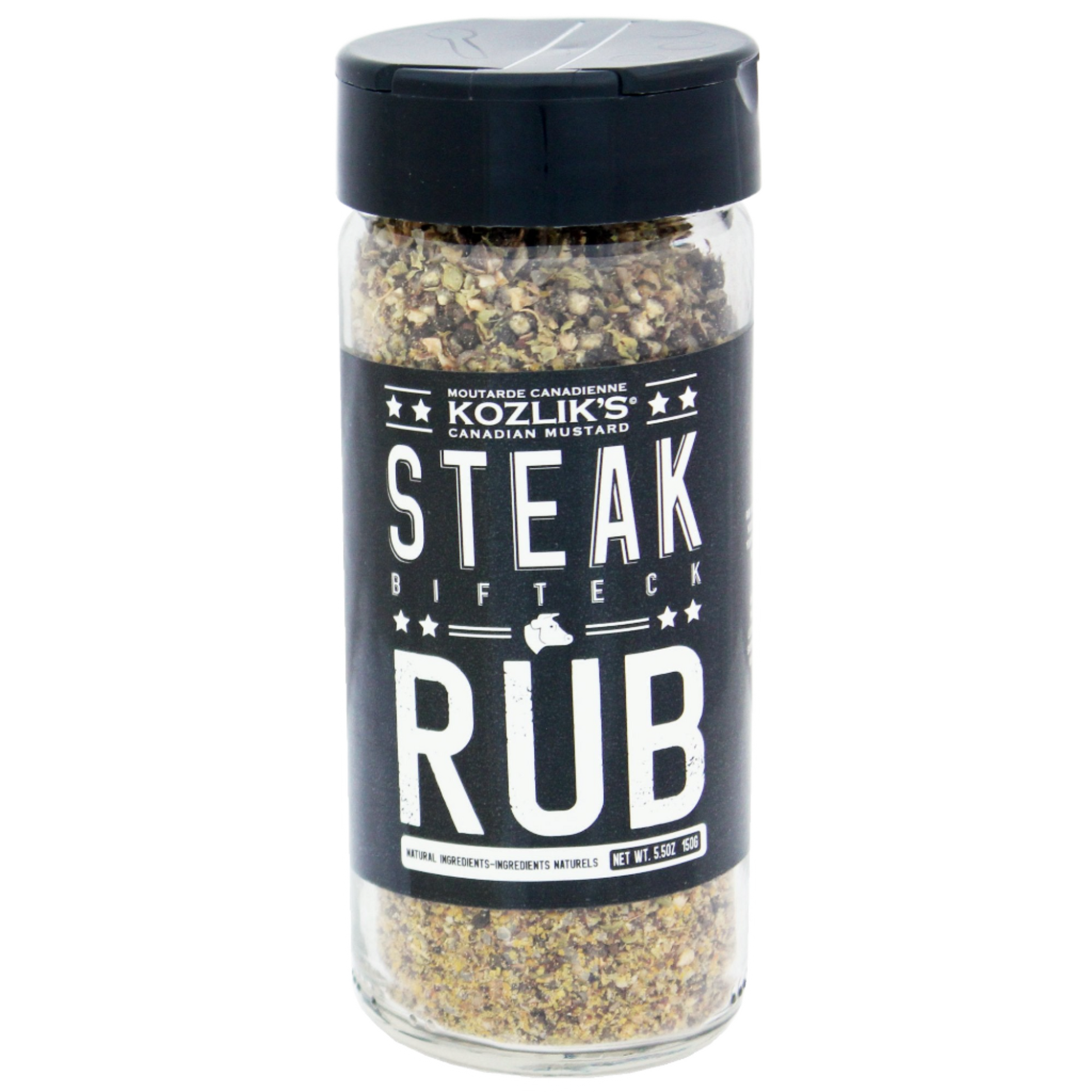 Kozliks Steak Rub in Glass Shaker Bottle from Kozliks Canadian Mustard