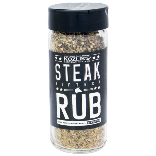 Kozliks Steak Rub in Glass Shaker Bottle from Kozliks Canadian Mustard