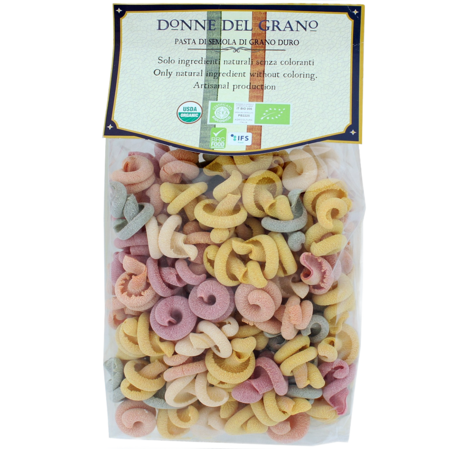 Donne Del Grano 100% Organic Italian Pasta colored with Pure Vegetable Extracts