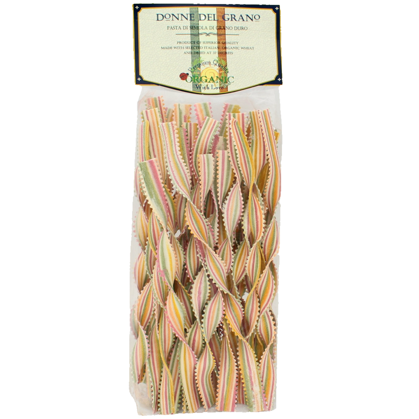 Donne Del Grano Mother n Law Tounge Pasta in Plastic bag 100% Naturally colored pasta.