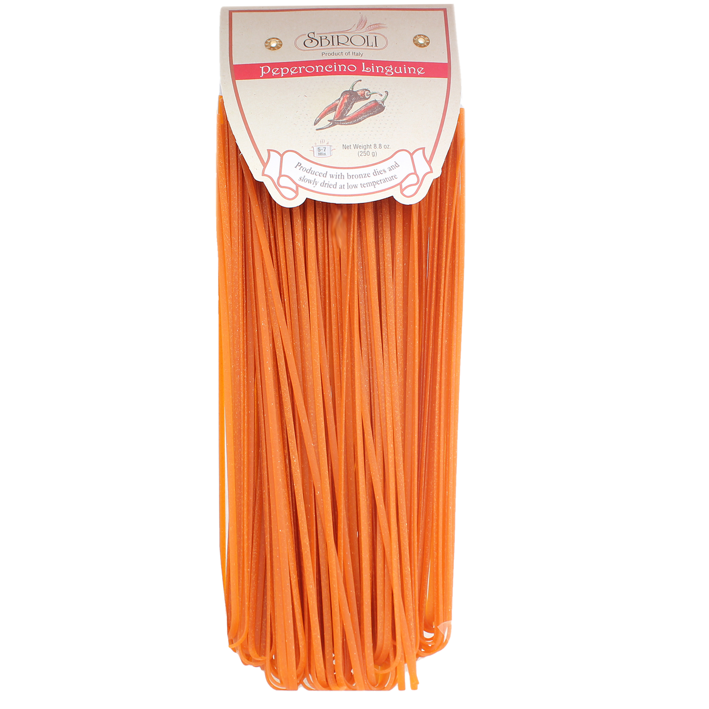 Italian Pepper Linguine produced with bronze dies and slowly dried at low temperature