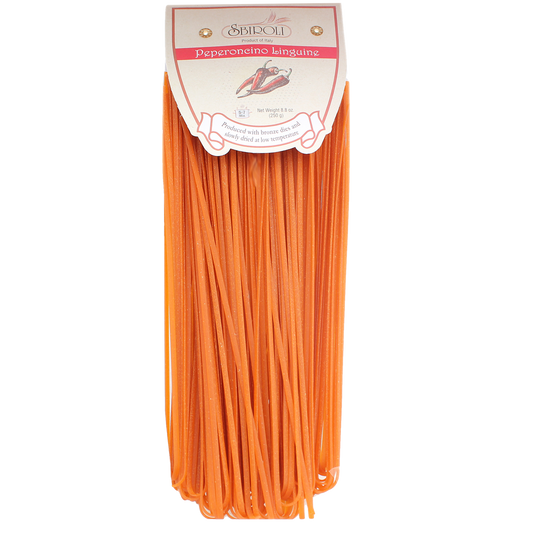 Italian Pepper Linguine produced with bronze dies and slowly dried at low temperature