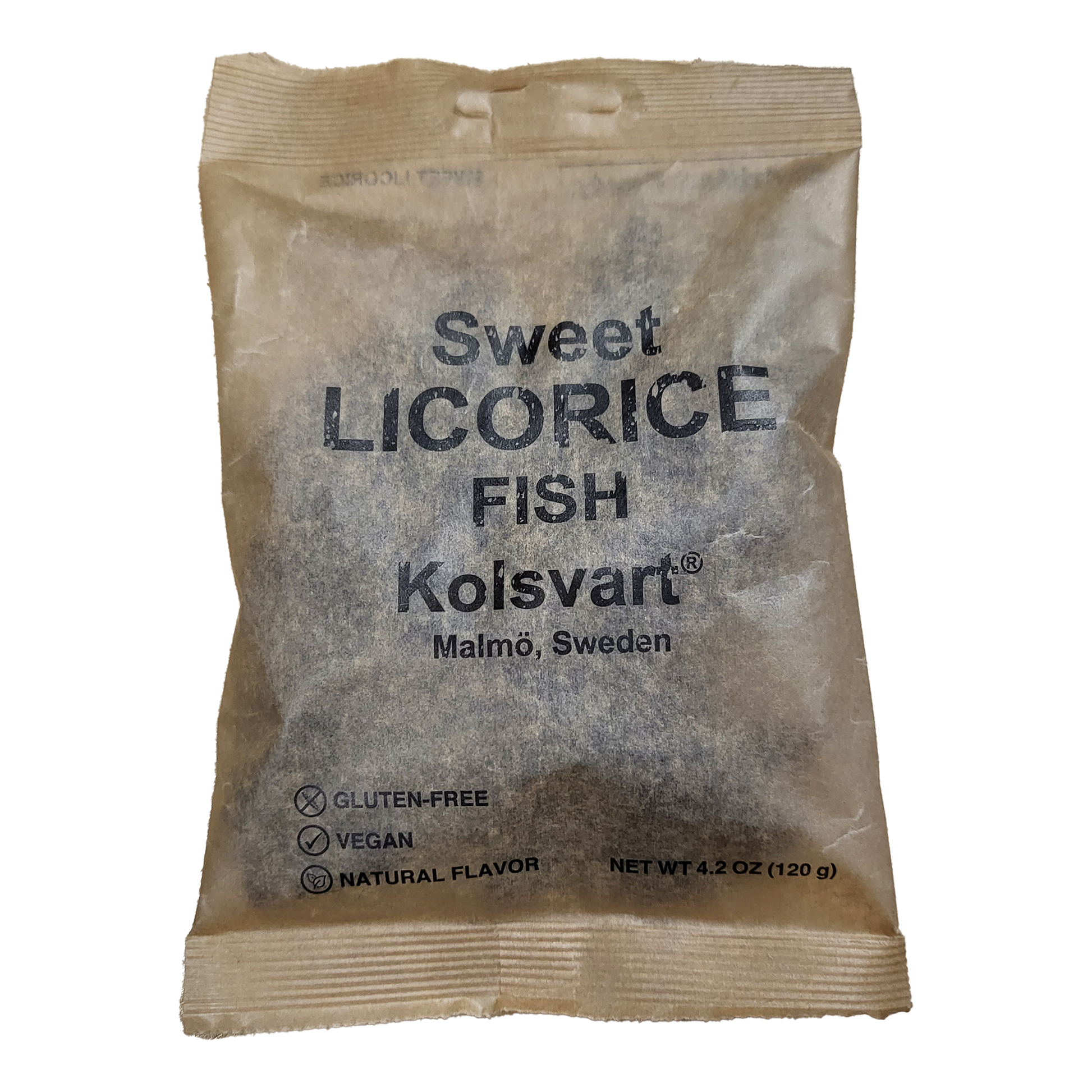 Kolsvart Swedish Candy Fish Sweet Licorice Fish Gluten-Free Vegan Natural Flavor